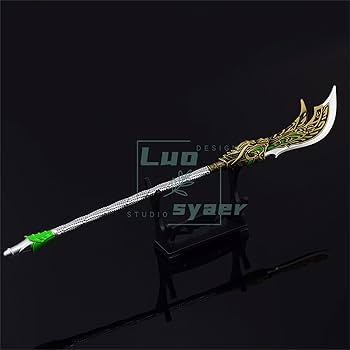 Amazon.co.jp: Luosyaer,ミニチュア 関羽（雲長）青龍偃月刀 銀